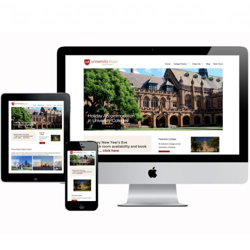 Web design for university stays on different devices